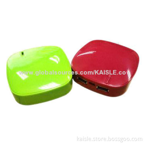 Power Banks with Dual-USB Port, 5,200mAh, 4 Levels Power Indicator